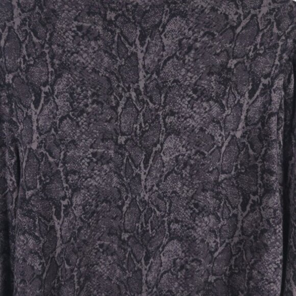 Rails EMILIA CHARCOAL SNAKESKIN Puff Sleeve Top Pullover Long Sleeve Gray MEDIUM - Picture 10 of 13